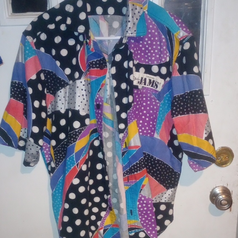 Colorful Polka Dot Button Down Shirt